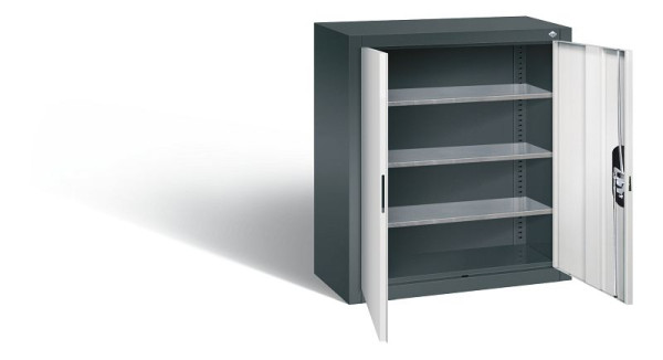 C+P Hängeschrank Serie 13, H830xB700xT300mm, Farbe: Anthrazitgrau / Lichtgrau, Muldengriff, 134013-22 S10198