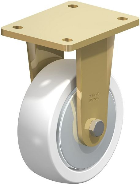 Blickle BS-SPO 150G-FA Stahlgeschweißte Schwerlast-Bockrolle, Polyamid, Weiß, 749255