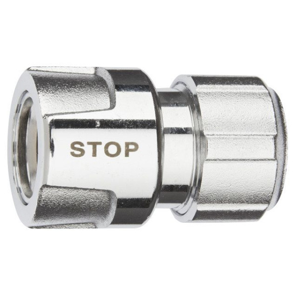 GEKA plus Schlauchstück Stecksystem 5/8"-16mm Messing Chrom mit Wasserstopp, VE: 5 Stück, 46.0842.8