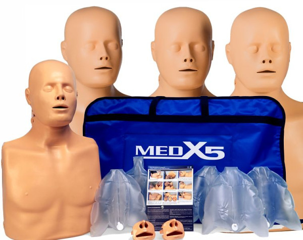 MedX5 Herzdruckmassage-Übungspuppen für Kinder und Erwachsene mit Tragetasche und Zubehör, VE: 4 Stück, 2-53846