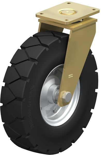 Blickle LS-VLE 460K Stahlgeschweißte Schwerlast-Lenkrolle, schwere Drehkranz-Ausführung, Super-Elastik-Vollgummi, Schwarz, 90662