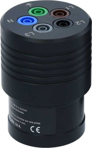Gossen Metrawatt CEE Drehstrom-Adapter 16 A zum Anschluss für Prüfgeräte über 4 mm Sicherheitsbuchse, METRALINE A3-16, Z611O