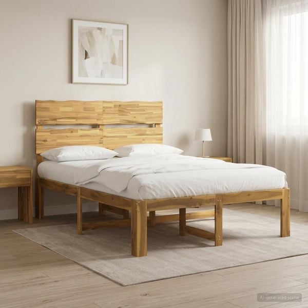 vidaXL Doppelbettgestell mit Kopfteil ROSTOCK Weiß 140 x 200 cm, 3405487