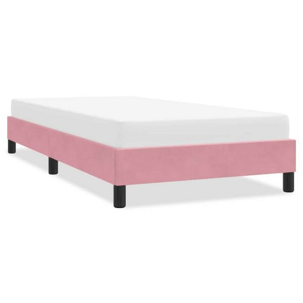vidaXL Bettgestell ohne Matratze Rosa 90x210 cm Samt, 4101342