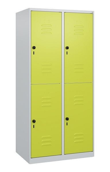 C+P Doppelstöckiger Spind Classic PLUS, 2 Abteile, 1700x800x500mm, 7035/0024, Drehriegel, 0803007-22 S10009