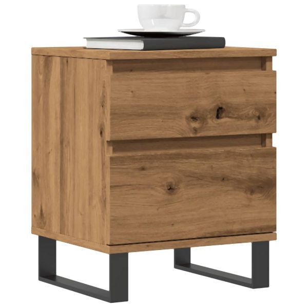 vidaXL Nachttische 2 Stk. Artisan-Eiche 40x35x50 cm Holzwerkstoff, 857439