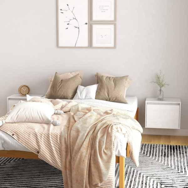 vidaXL Wandschränke 2 Stück Weiß 45x30x35 cm Massivholz Kiefer, 813438