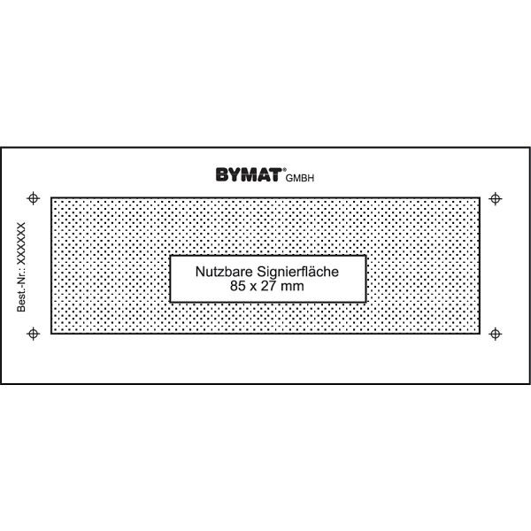 Schweißkraft Langzeitschablone 1/2 DIN A7, Nutzfläche 85 x 27 mm, Kunststoffrahmen, 1231013SB