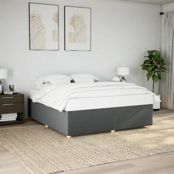 vidaXL Bettgestell ohne Matratze Dunkelgrau 200x200 cm Stoff, 3284758