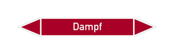 Schilder Klar Rohrleitungskennzeichen Dampf, 33000x90 mm Folie selbstklebend, 101488/90
