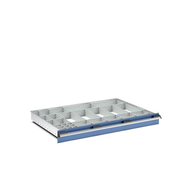 bott cubio Sortiment mit 33 Boxen, BxTxH: 1050x750x68mm, Kunststoff / RAL 7035, 43020777