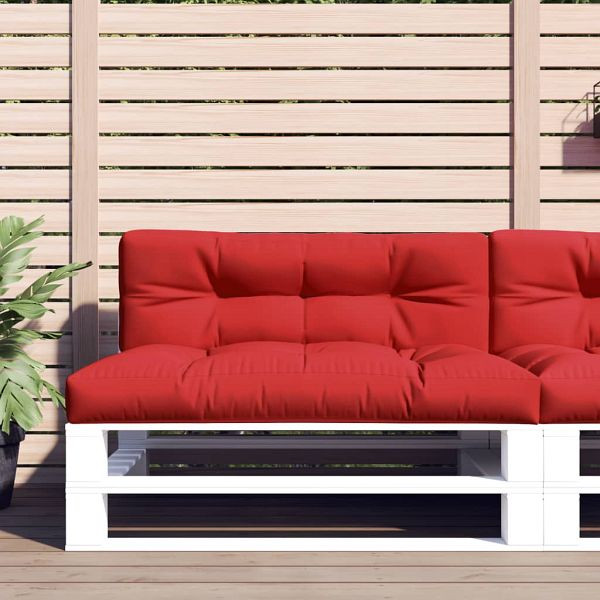 vidaXL Palettenkissen 2-tlg. Rot Stoff (100% Polyester), 360739