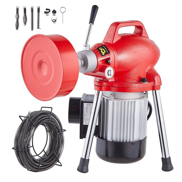 VEVOR Rohrreinigungsmaschine Rohrreinigungsgerät Rohrreiniger 20mx16mm Kabel, XXFDGDSTJ250OF30KV2