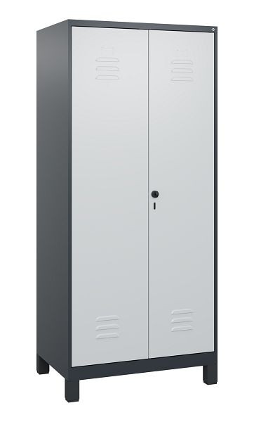 C+P Umkleidespind Classic PLUS, Doppel-Spind, Füße, 2 Abteile, 1800x800x500mm, 7016/7035, Drehriegel, 0800127-22P S10013