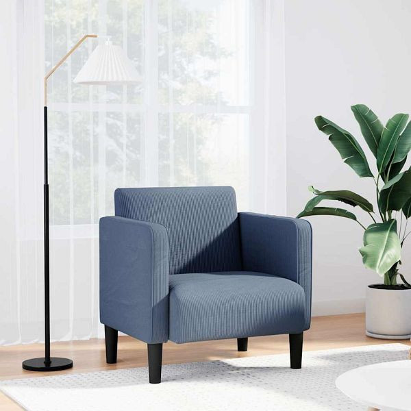 vidaXL Sessel mit Armlehnen Blau 54 cm Cordstoff, 4100518