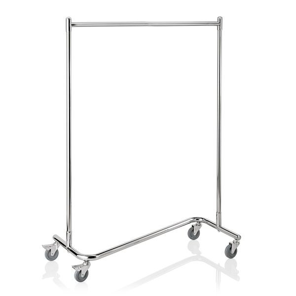 WAS Garderobenwagen Z-Form, 125 x 55 x 170 cm, Chromnickelstahl, 4422001