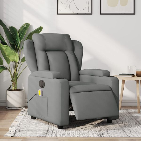vidaXL Massagesessel Elektrisch Dunkelgrau Stoff, 3204471
