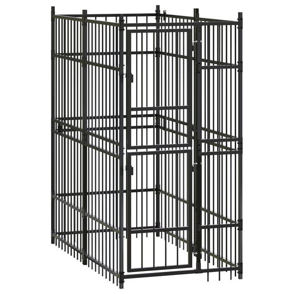 vidaXL Outdoor-Hundezwinger Stahl, pulverbeschichtet 1,84 m², 171472