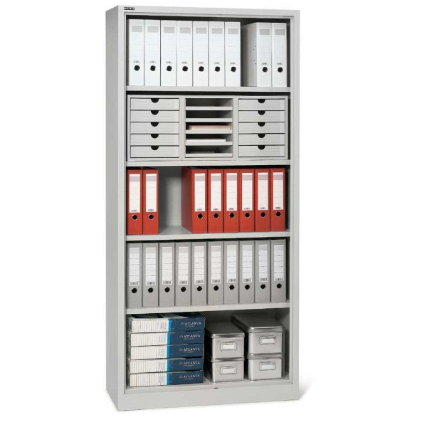 Deskin Regal BASE L, Stahl, Lichtgrau RAL 7035, B 800 x H 1950 x T 420 mm, 220631