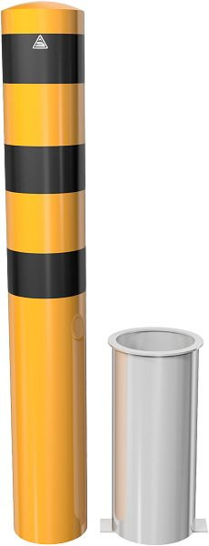Schake Stahlrohrpoller Ø 193 x 3,6 mm herausnehmbar, ohne Verschluss gelb / schwarz, 40191HBG