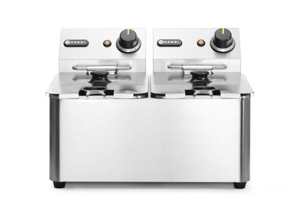 Hendi Fritteuse Kitchen Line - 2x4L, 50/190°C 230V/6000W, 205846