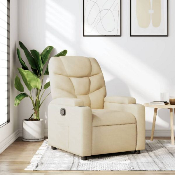 vidaXL Relaxsessel Creme Stoff, Zurücklehnen, bequem, 372450