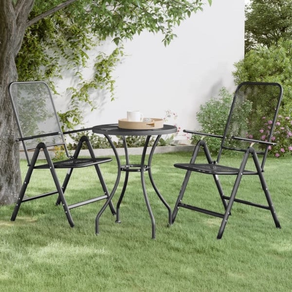 vidaXL Klappbare Gartenstühle 2 Stück Streckgitter Anthrazit, 317340