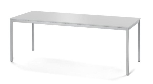 Deskin Konferenztisch MULTI MODUL, Platte Lichtgrau, Gestell Alusilber RAL 9006, B 1800 x T 800 x H 728 mm, 359536