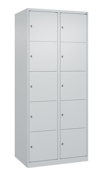 C+P Schließfachschrank Classic PLUS, 2 Abteile, 1850x800x500mm, 7035/7035, 080000-225 S10008