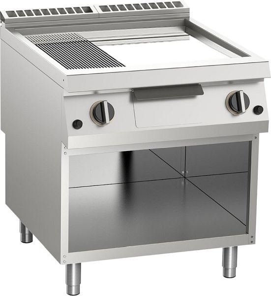 KBS Gas-Grillplatte geteilt verchromt 21kW mit 2 Heizzonen offener Unterbau, 10522423