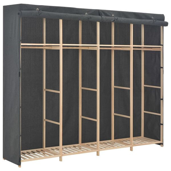 vidaXL Kleiderschrank Grau 200 x 40 x 170 cm Stoff, 248201