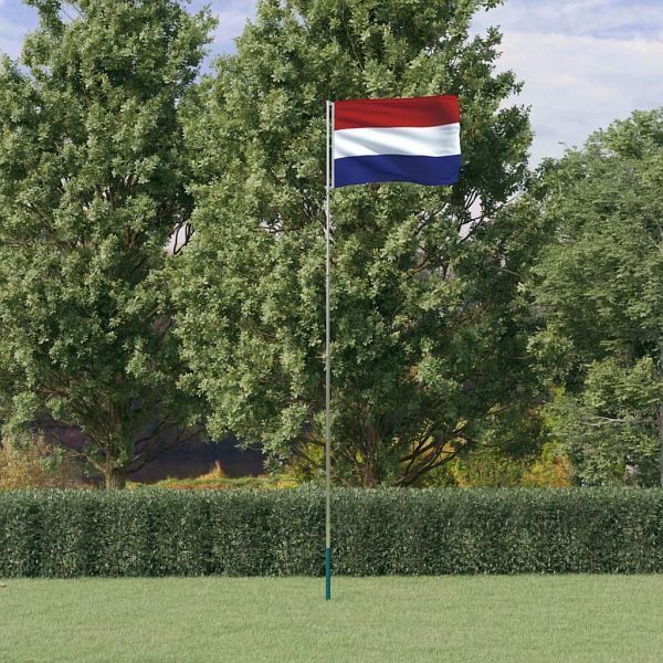 vidaXL Niederländische Flagge mit Mast 5,55 m Aluminium, 3147116