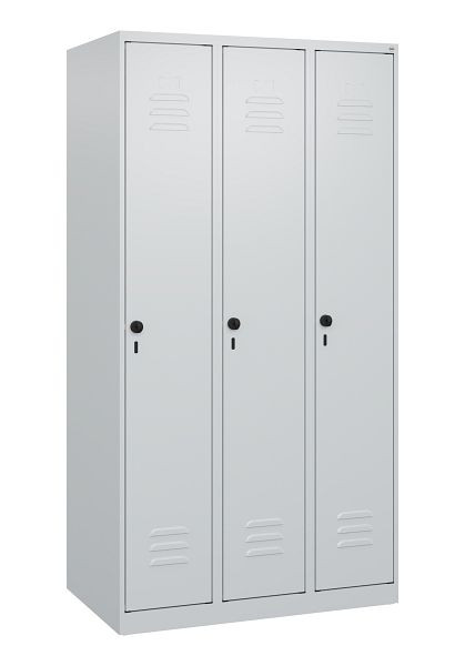 C+P Umkleidespind Classic PLUS, 3 Abteile, 1700x900x500mm, 7035/7035, Drehriegel, 0800007-30 S10008