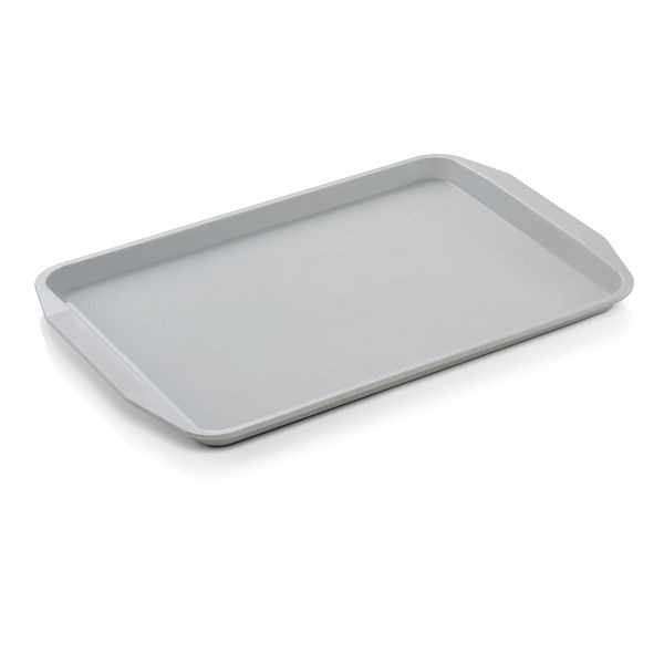 WAS Tablett mit Lappengriffen, 44,3 x 31,5 cm, lichtgrau, Polypropylen, 9205444