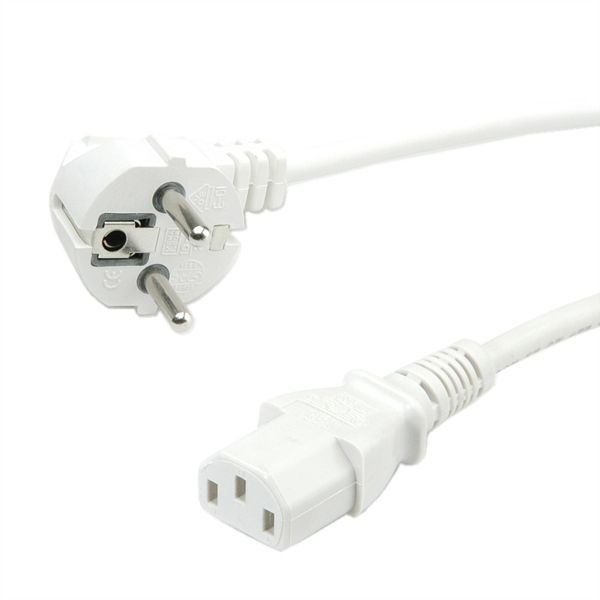 VALUE Netzkabel, gerade IEC-Buchse, weiß, 1,8 m, 19.99.1019