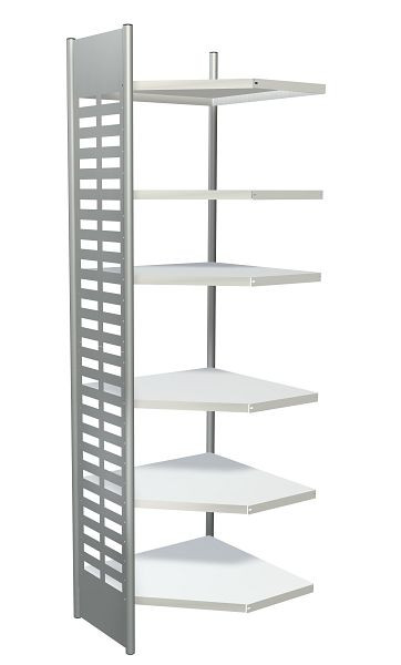 Kerkmann Design-Regal M2, B 700 x T 400 x H 2600 mm, alusilber/lichtgrau, 51586611