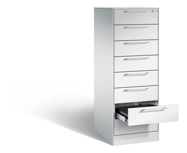 C+P Karteischrank Asisto, H1310xB440xT600mm, Farbe: Lichtgrau, Bügelgriff, 146225-822 S10000