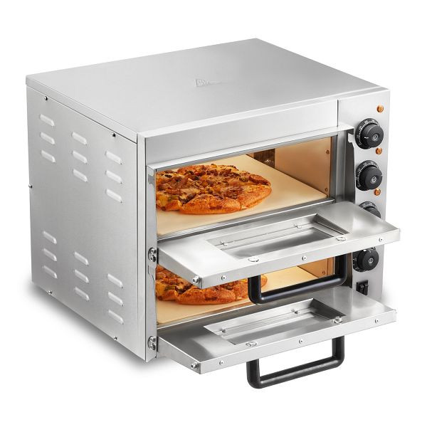 VEVOR Kommerzieller Pizzaofen Backofen 356mm Edelstahl Elektrisch 4 Drehknöpfe, FMDRPSLSCSXNVZD4XV2