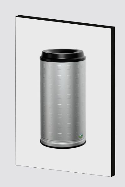 VAR Papierkorb 20-l Inhalt, Wandausführung, Alu, eloxiert, 28573