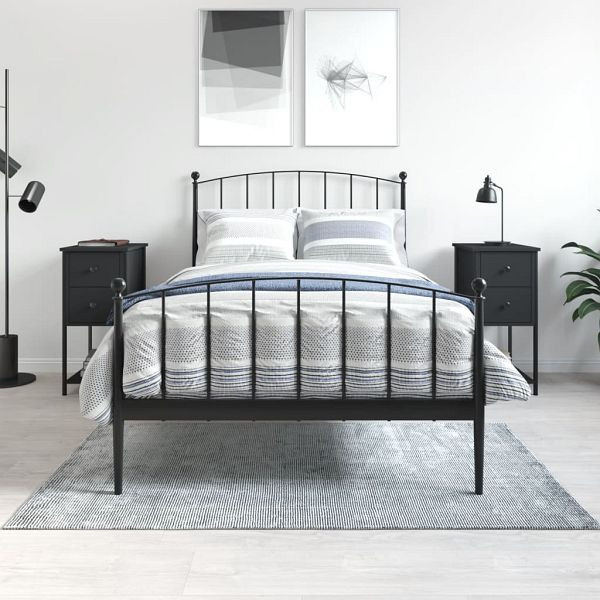 vidaXL Nachttische 2 Stück Schwarz 32x42x70 cm Holzwerkstoff, 826094