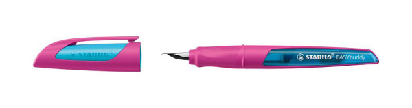 STABILO Schulfüller EASYbuddy® FRESH Edition - Feder A, pink/hellblau, inkl. Standardpatrone, 5032/10-41