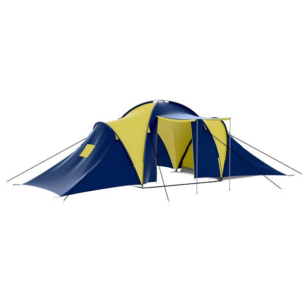 vidaXL Camping-Zelt Stoff 9 Personen Blau und Gelb, 90413