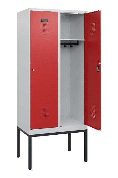 C+P Spind Evolo PLUS, Gestell, 2 Abteile, 1950x800x500mm, 7035/3000, Zylinderschloss, 0490305-22 S10024