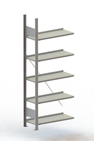 Meta Büro Steckregal Compact AR 1850x750x300 mm, RAL 7035, Bodenanzahl: 5, 20077628