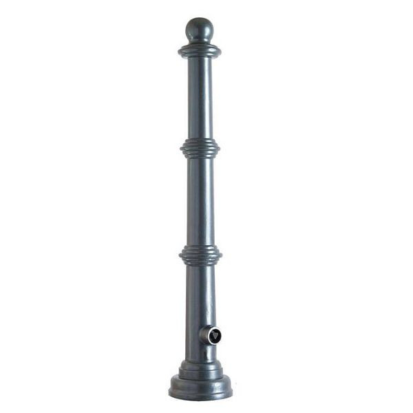 Stein HGS Stilpoller aus Aluminium, konisch, Ortsfest/zum Einbetonieren, anthrazitgrau (Eisenglimmer), 2 Ösen (180°), 495b703-2
