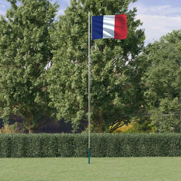 vidaXL Französische Flagge mit Mast 6,23 m Aluminium, 3147093