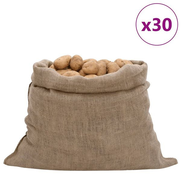 vidaXL Jutesäcke 30 Stück 100x110 cm 100% Jute 220 g/m², 155807