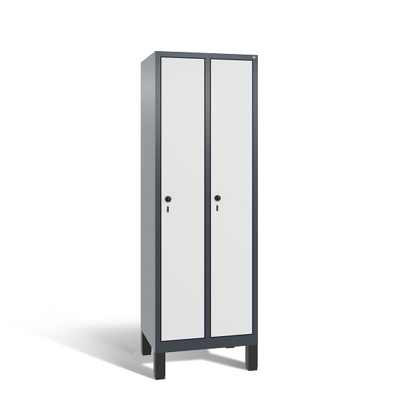 C+P Spind Evolo, 2 Abteile, H1850xB610xT500 mm, Anthrazit/MDF Weiß, 48010-20B S10050