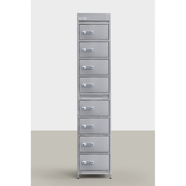 STEIN HGS Edelstahlschrank, 1 bis 8 Fächer, Außenbereich, 8 Stück, ohne Edelstahlfüße, 84510.0023