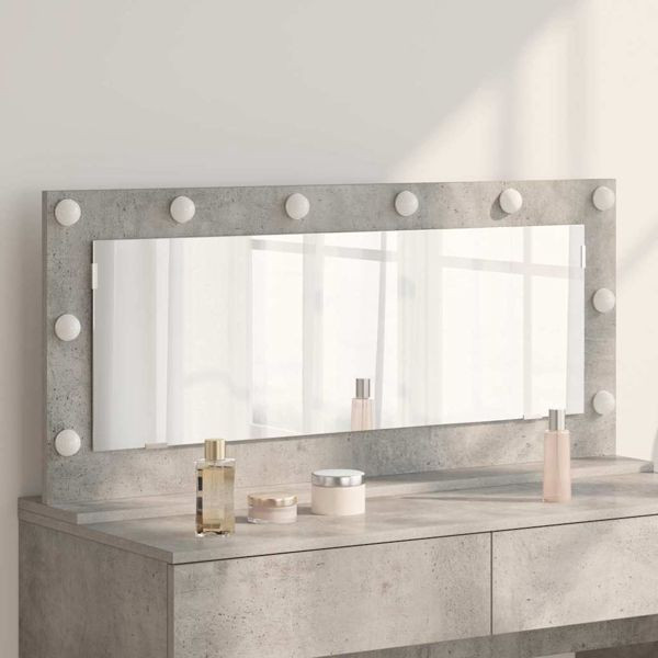 vidaXL Kosmetikspiegel mit Spiegel Beton Grau 100 x 45 x 18 cm, 868328